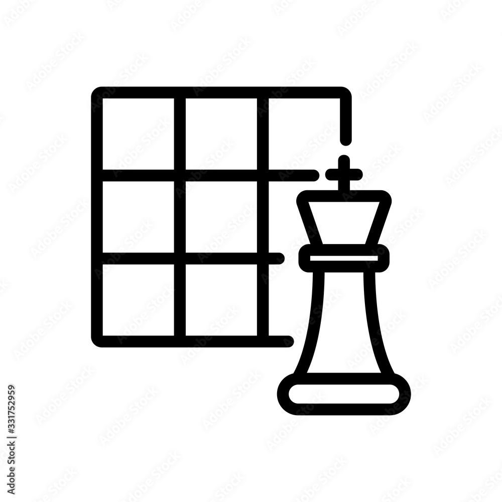 chess Queen icon vector. chess Queen sign. isolated contour symbol illustration