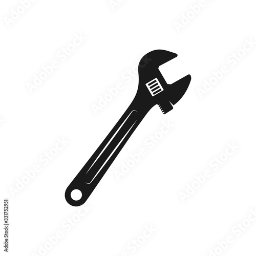 wrench icon, adjustable wrench vector icon