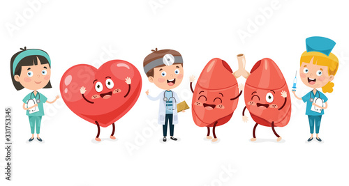 Cartoon Concept Of Human Organs
