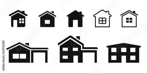 House icon set, web home flat icons for apps and websites vector illustration