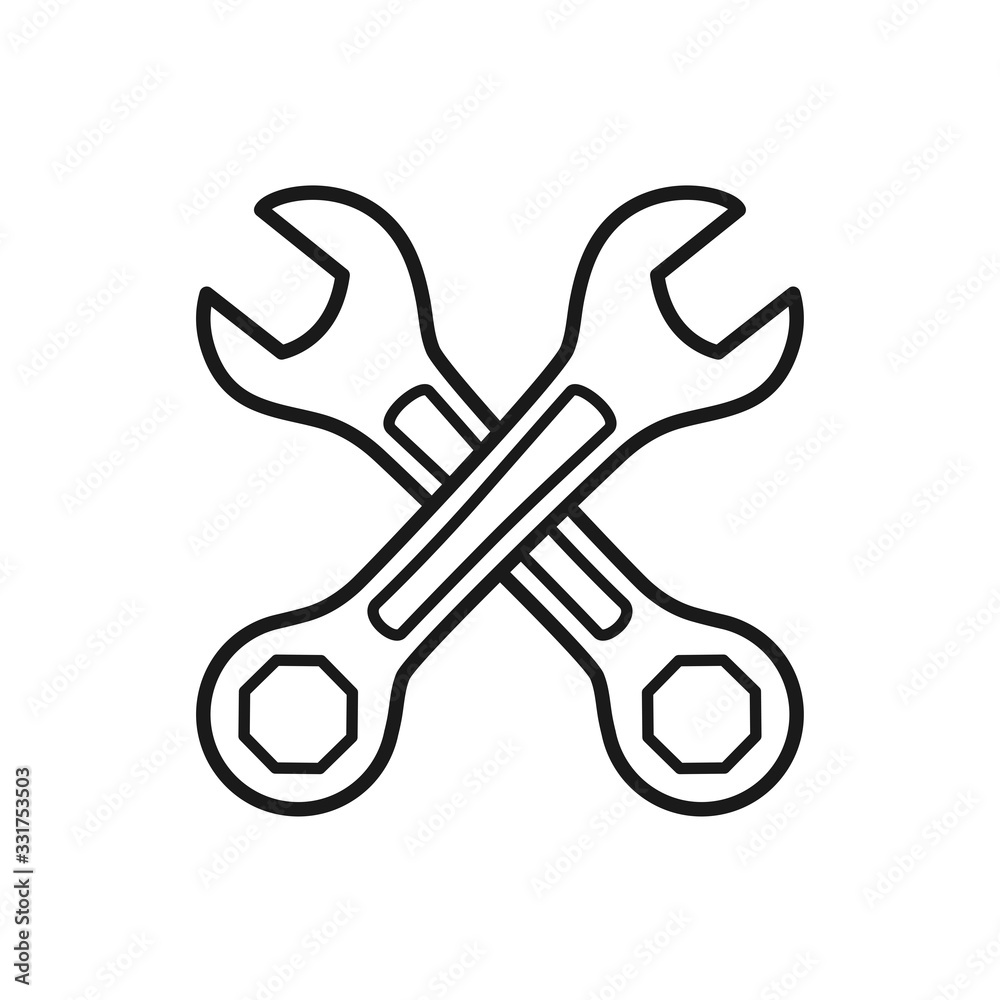 wrench vector icon in trendy flat style wrench vector icon in trendy flat style