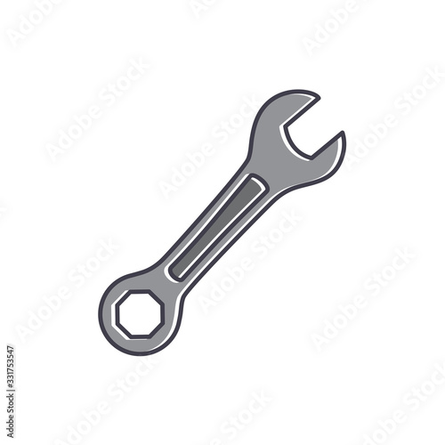 wrench vector icon in trendy flat style