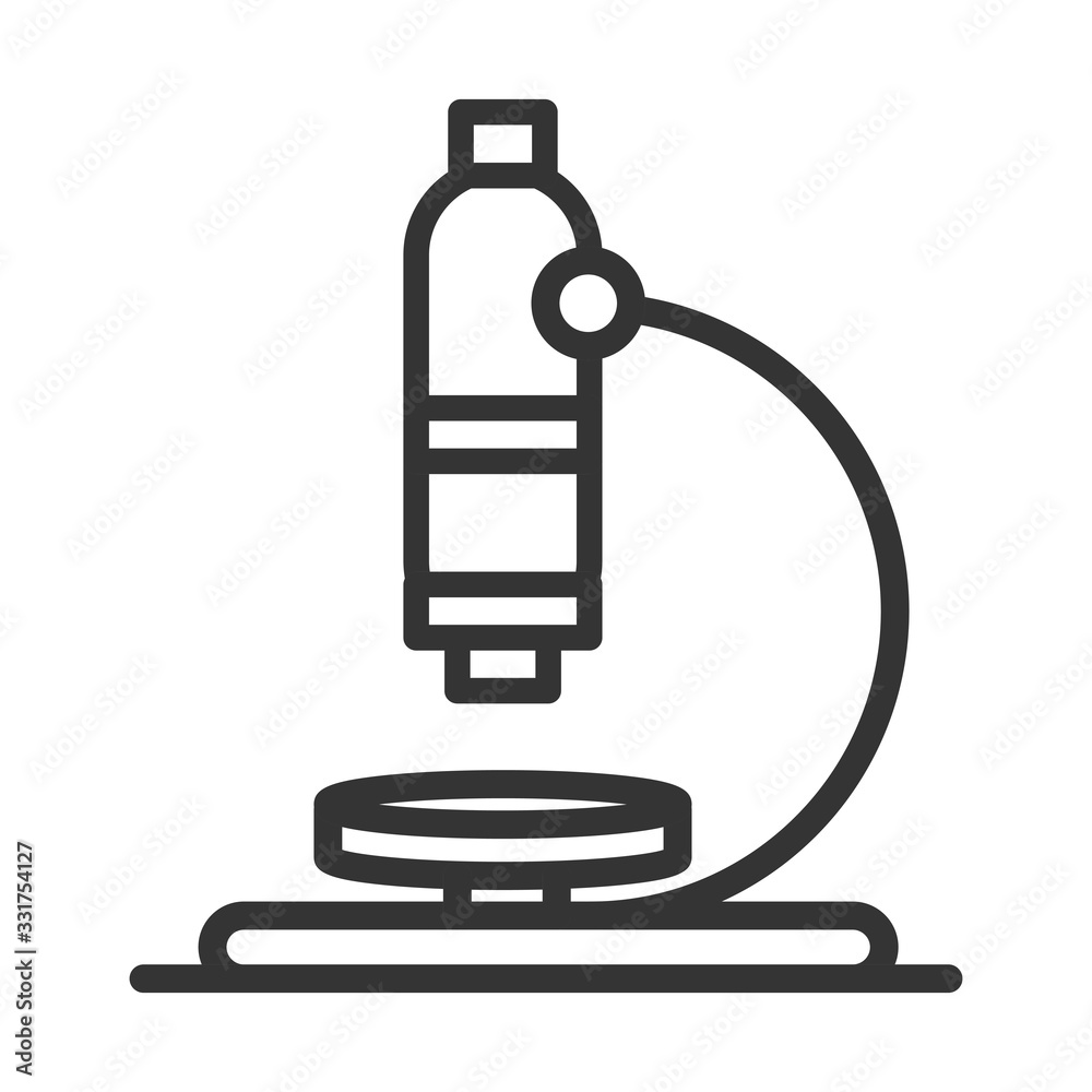 virus covid 19 pandemic microscope with petry dish line style icon virus covid 19 pandemic microscope with petry dish line style icon