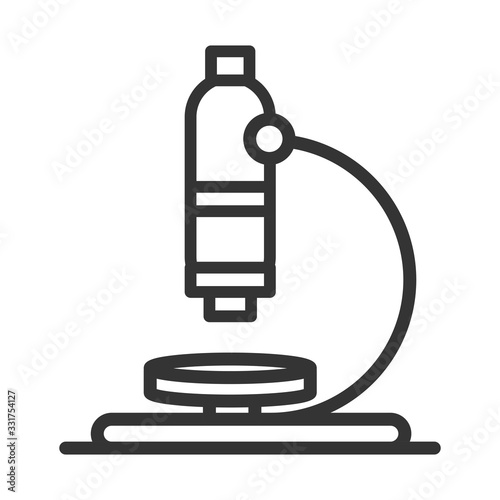 virus covid 19 pandemic microscope with petry dish line style icon