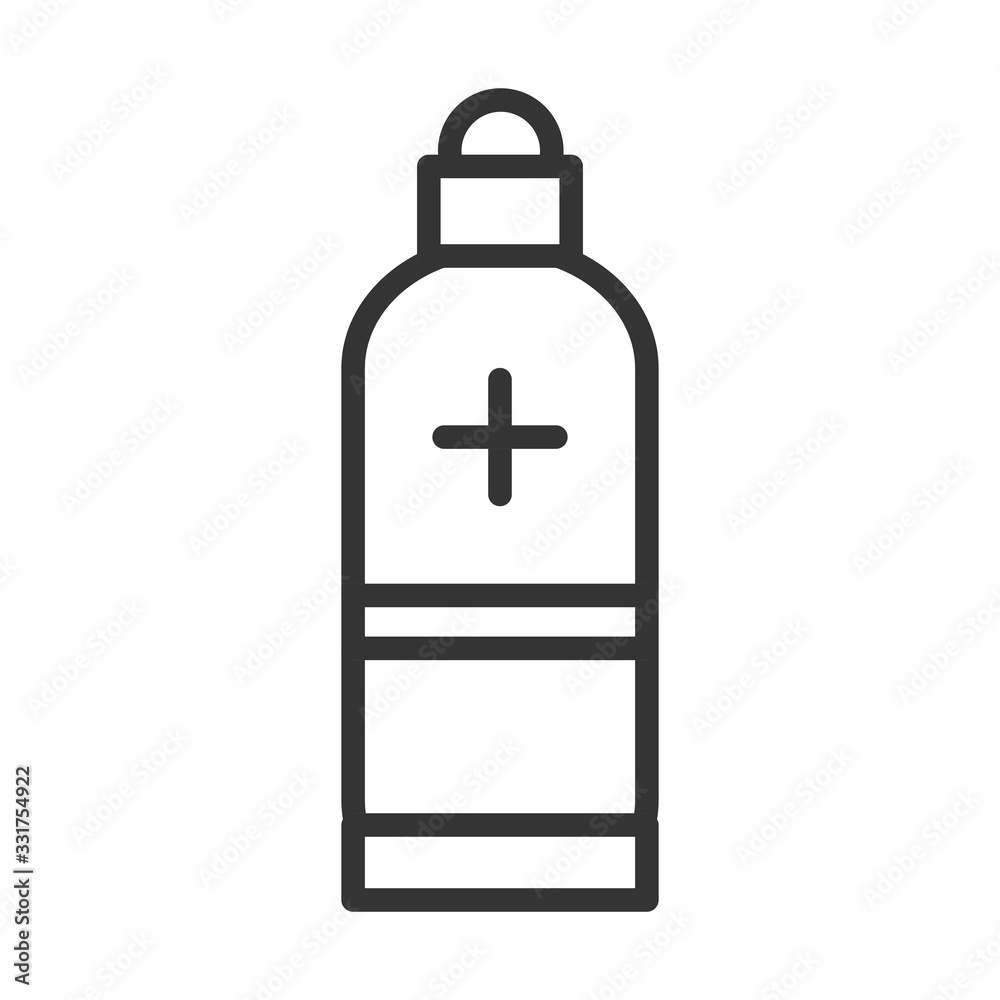 Obraz premium virus covid 19 pandemic alcohol medical product line style icon