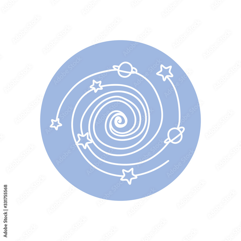 delicate solar system icon, line block style delicate solar system icon, line block style