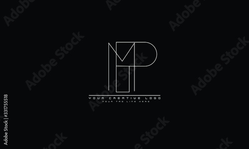 MP PM abstract vector logo monogram template