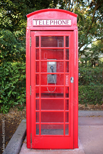 Old Fashioned British Style Red Telephone Booth Box