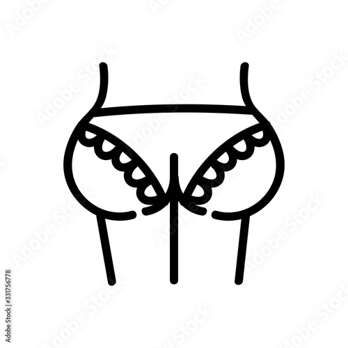 women's ass in Lacy underwear icon vector. women's ass in Lacy underwear sign. isolated contour symbol illustration