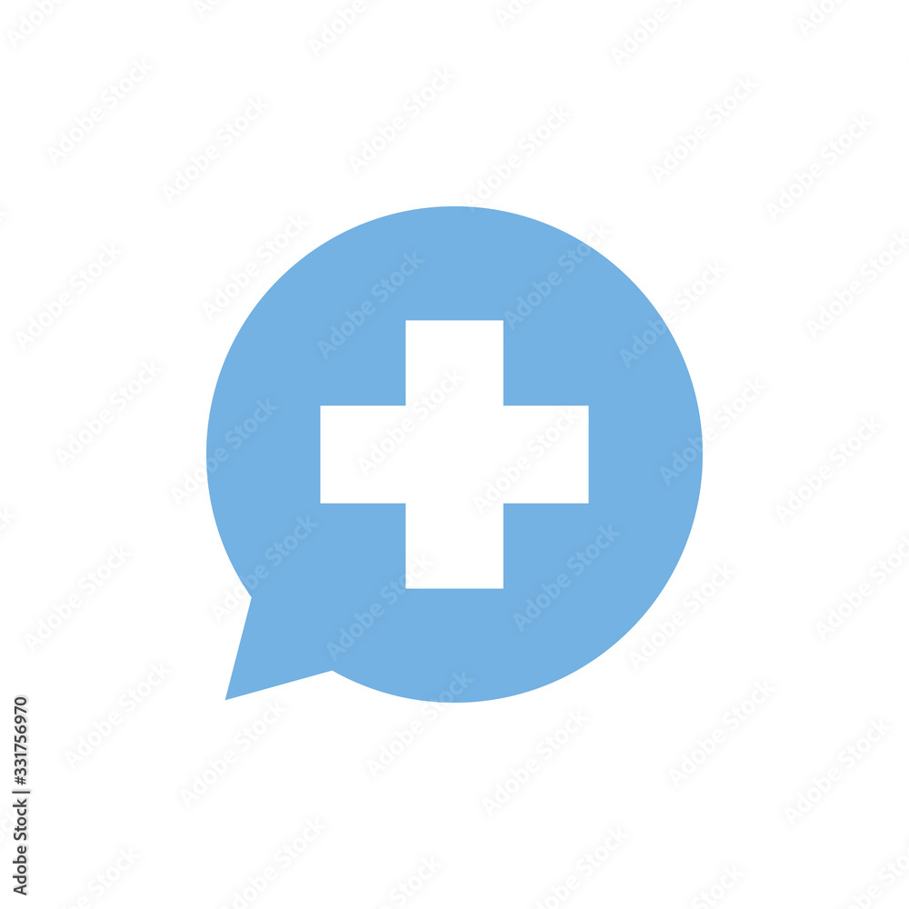 Isolated cross inside bubble flat style icon vector design Isolated cross inside bubble flat style icon vector design