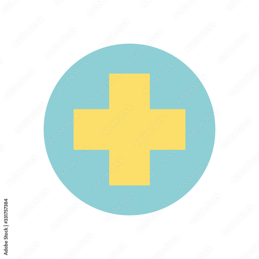 Fototapeta premium Isolated cross inside circle flat style icon vector design