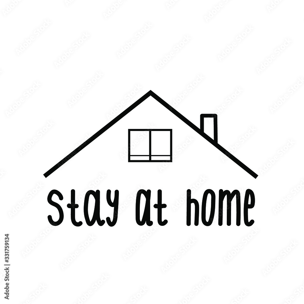 Stay at home- warning notice for the prevention of coronavirus under a roof in a house. simple vector illustration. Coronovirus Prevention 2019-ncov covid-19 Stay at home- warning notice for the prevention of coronavirus under a roof in a house. simple vector illustration. Coronovirus Prevention 2019-ncov covid-19