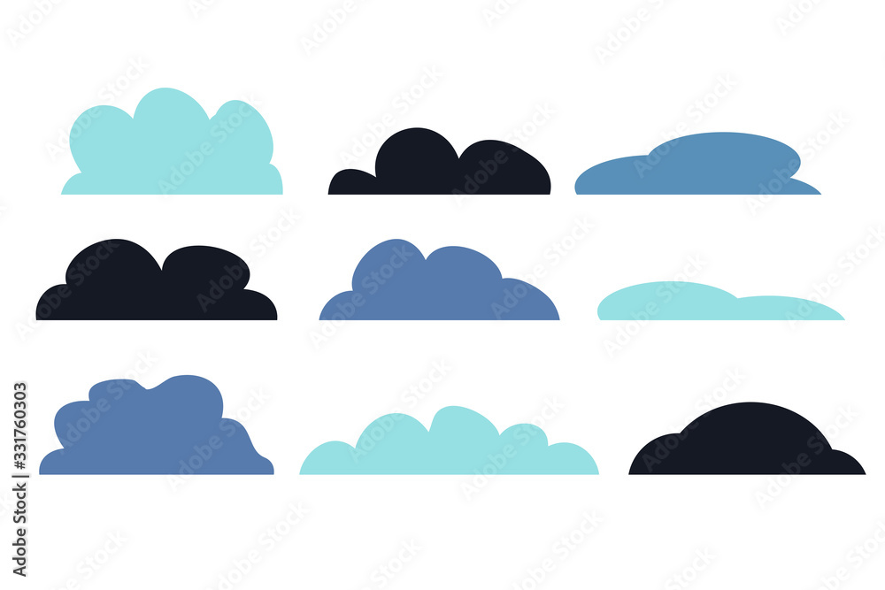Clouds icons set Clouds icons set