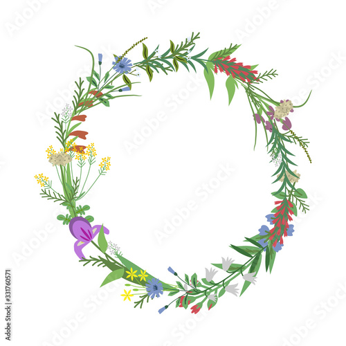 Floral vector wreath