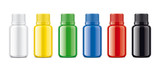 Set of Colored Bottles. Non Transparent version. 