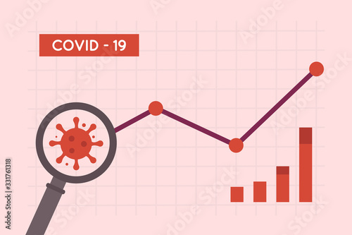 Covid - 19. Сoronavirus Spread. Statistic and data. Vector flat illustration. Infographics