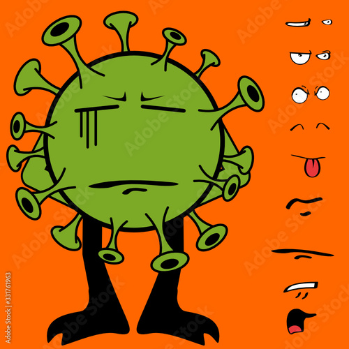 covid19 virus cartoon expressions collection set3 photo