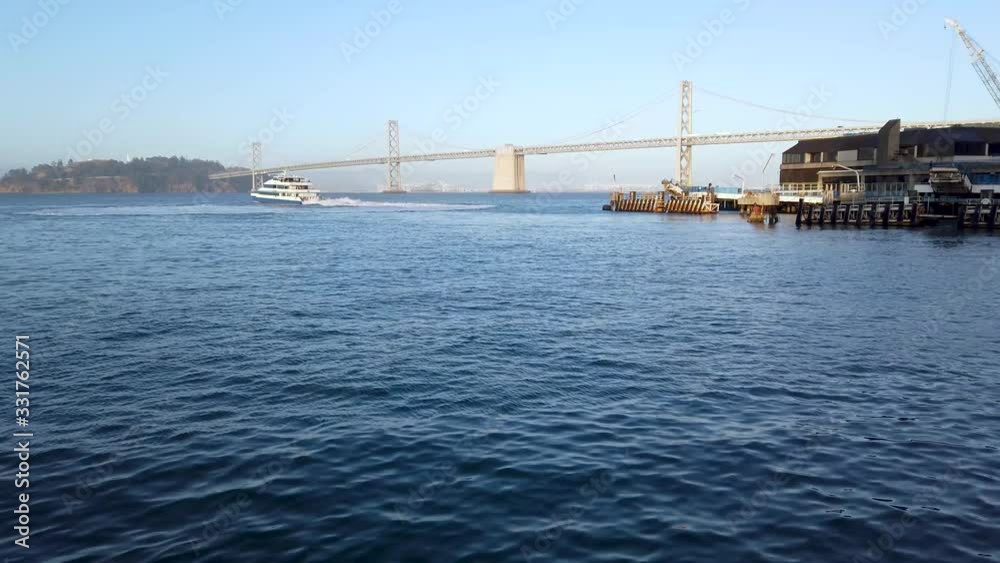 Panoramic view of San Francisco Bay bridge in California, United States Panoramic view of San Francisco Bay bridge in California, United States