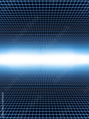 Slika na platnu abstract blue grid, fading into a background of light ,vertical framing