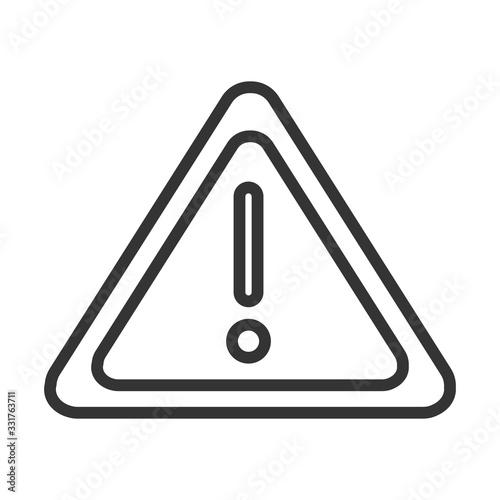virus covid 19 pandemic warning sign line style icon