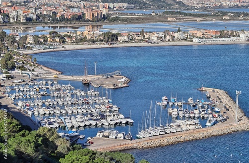 Touristic marina in Cagliari, Sardinia, Italy