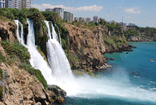 Duden waterfall. Lower Duden. National park. Antalya. Turkey. Antalya Turkey. Splashing water.