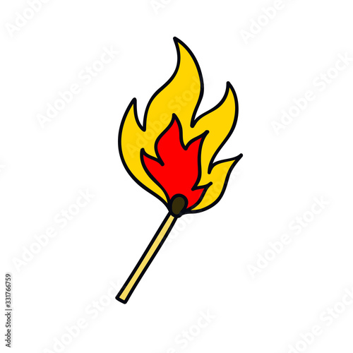 match doodle icon, vector illustration