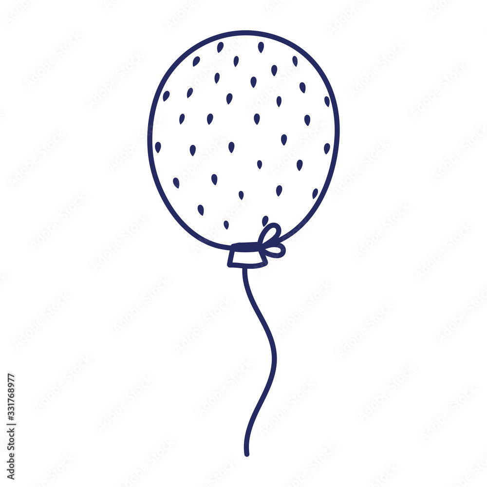 happy birthday balloon decoration celebration party isolated icon line style happy birthday balloon decoration celebration party isolated icon line style