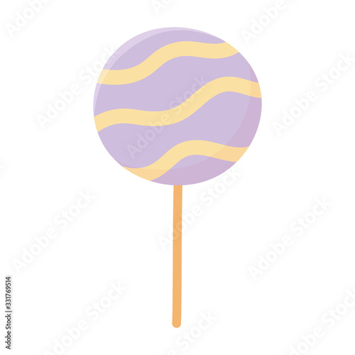 happy birthday sweet candy in stick confectionery isolated icon