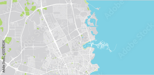 Urban vector city map of Umm Salal Muhammad, Qatar
