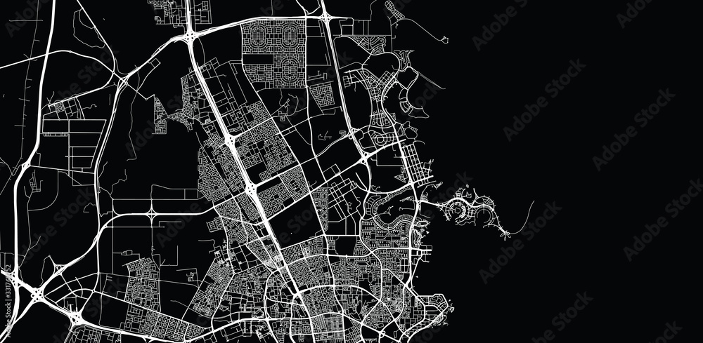 Urban vector city map of Umm Salal Muhammad, Qatar