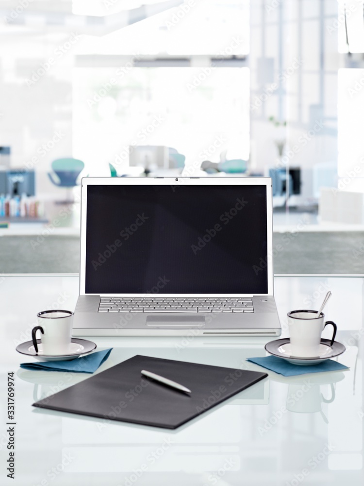 Office desk with laptop Office desk with laptop
