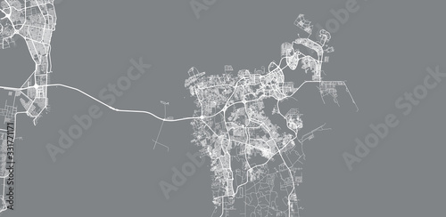 Urban vector map of Bahrain, middle east