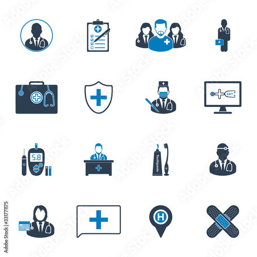 Healthcare and Medicine Icon Set. Editable Vector Symbol Illustration.