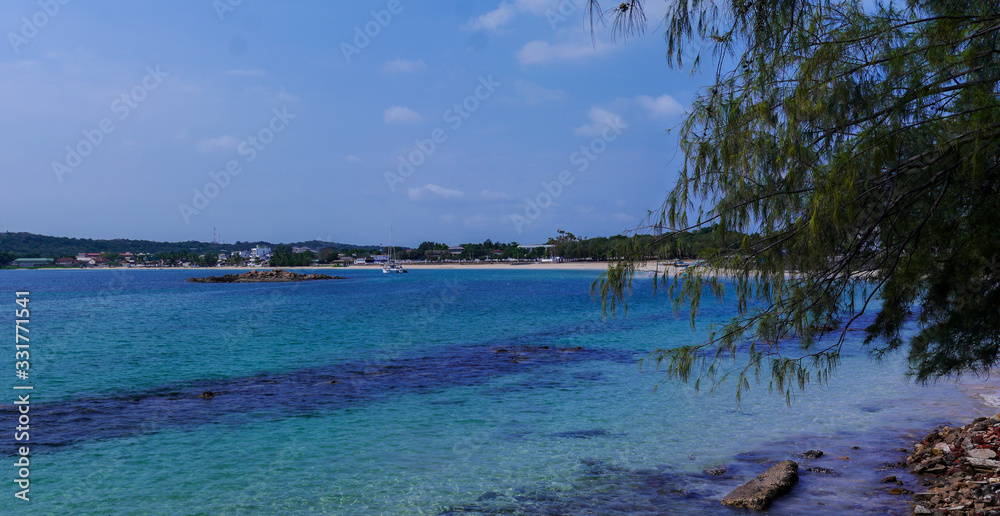 Scenic beach and crystal clear blue water of the Dutch Bay in Trincomalee Scenic beach and crystal clear blue water of the Dutch Bay in Trincomalee