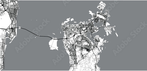 Urban vector map of Bahrain, middle east
