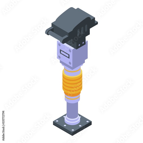 Soil rammer icon. Isometric of soil rammer vector icon for web design isolated on white background