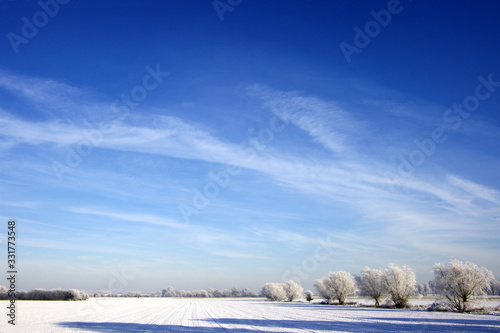 Winterlandschaft, Schnee, Frost, Landschaft, Himmel, 