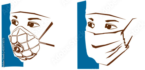 Medical mask. Minimalistic vector illustration
