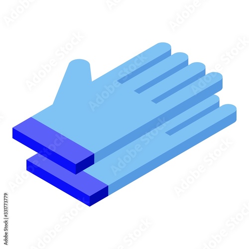 Work gloves icon. Isometric of work gloves vector icon for web design isolated on white background