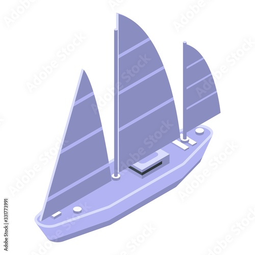 Yacht ship icon. Isometric of yacht ship vector icon for web design isolated on white background