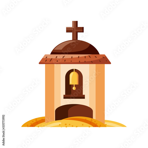 catholic church on white background