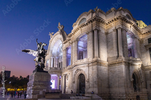 Bellas Artes Palace in Mexico City sunset