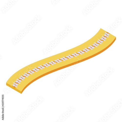 Yellow zipper icon. Isometric of yellow zipper vector icon for web design isolated on white background