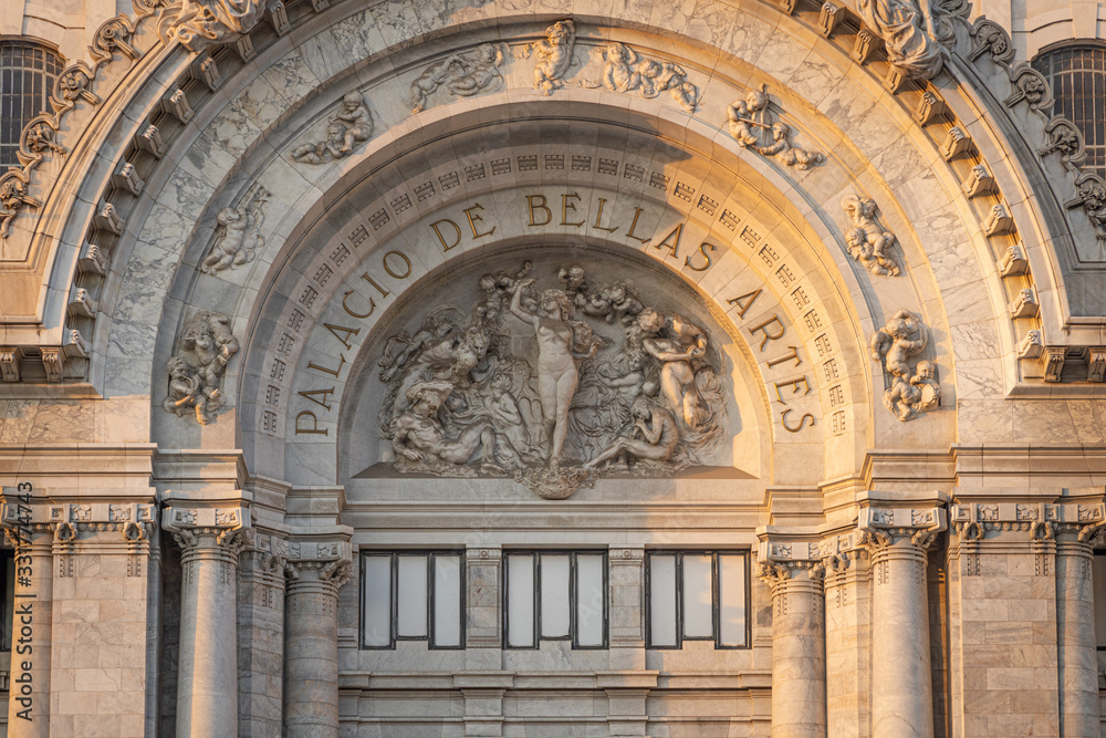 Bellas Artes Palace in Mexico City sunset Bellas Artes Palace in Mexico City sunset