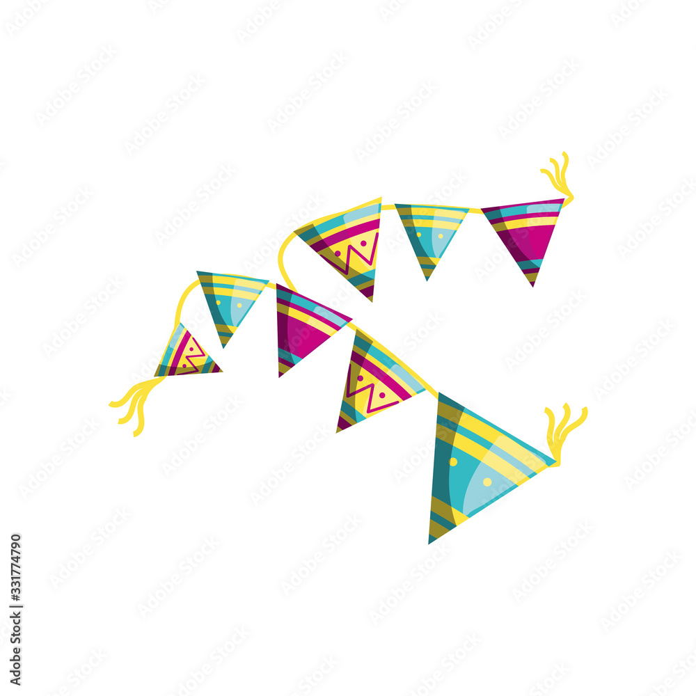 mexican decorative garland on white background