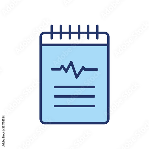 Isolated pulse history line and fill style icon vector design