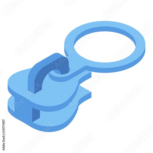 Zipper tab icon. Isometric of zipper tab vector icon for web design isolated on white background