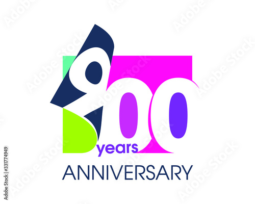 900 years anniversary colored logo isolated on a white background for the celebration of the company. Vector Illustration Design Template