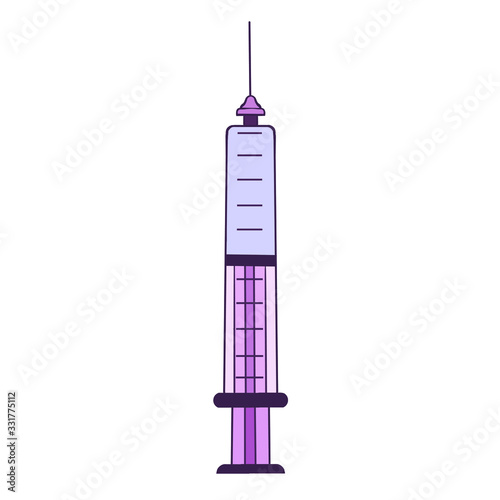 Treatment for coronavirus. Vector illustration. Chinese coronavirus outbreak. Vaccine for coronavirus 2019-nCoV. Coronavirus medical vaccine syringe injection.